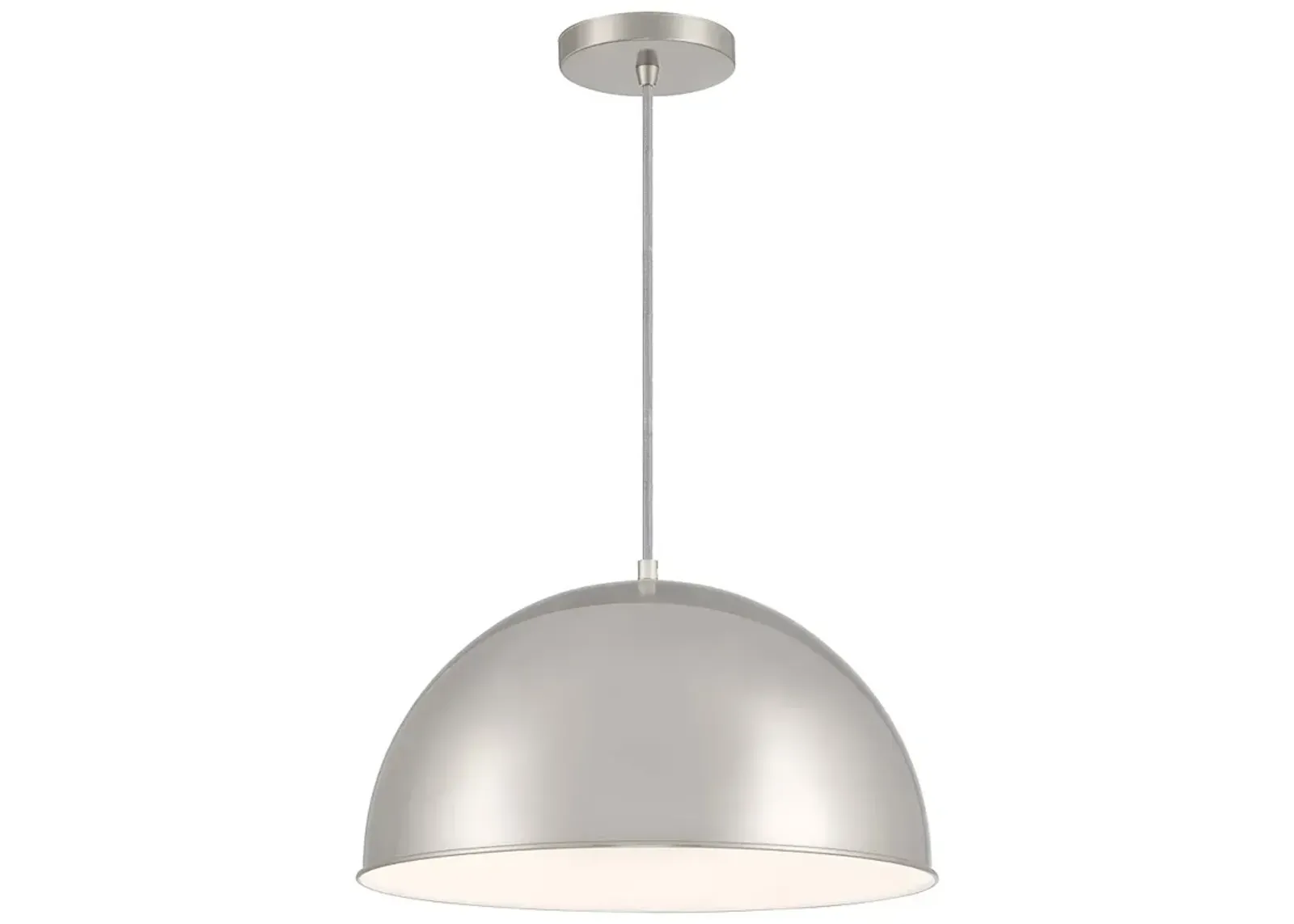 Vantage  1-Light Brushed Nickel Pendant with Brushed Nickel Metal Shade