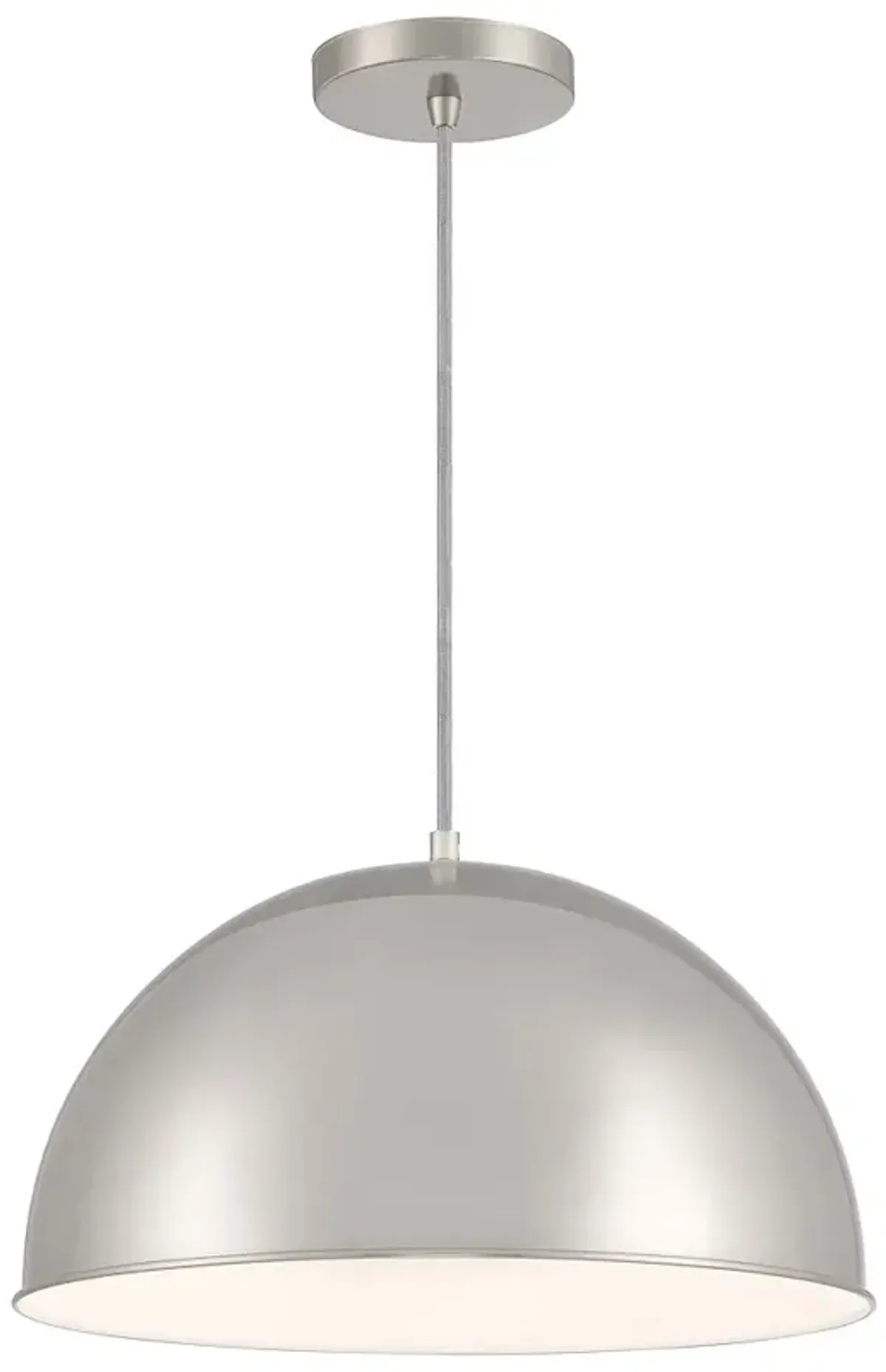 Vantage  1-Light Brushed Nickel Pendant with Brushed Nickel Metal Shade