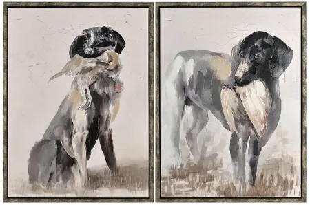 Crestview Collection "Duck Dogs" Framed Canvas