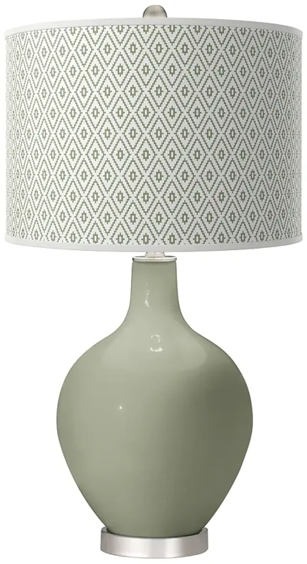 Color Plus Ovo 28 1/2" Diamonds Shade Evergreen Fog Green Table Lamp