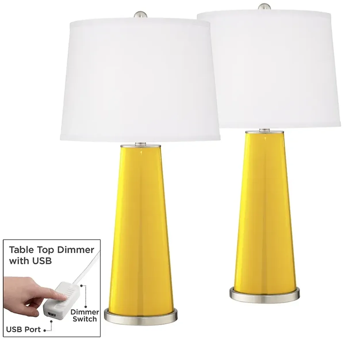 Citrus Leo Table Lamp Set of 2 with Dimmers