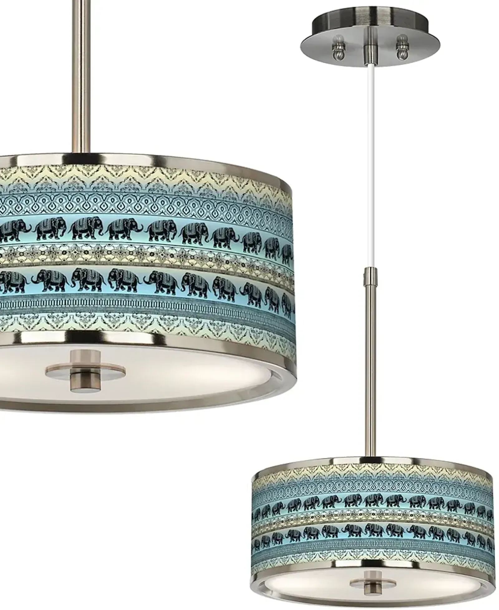 Elephant March Giclee Glow 10 1/4" Wide Pendant Light