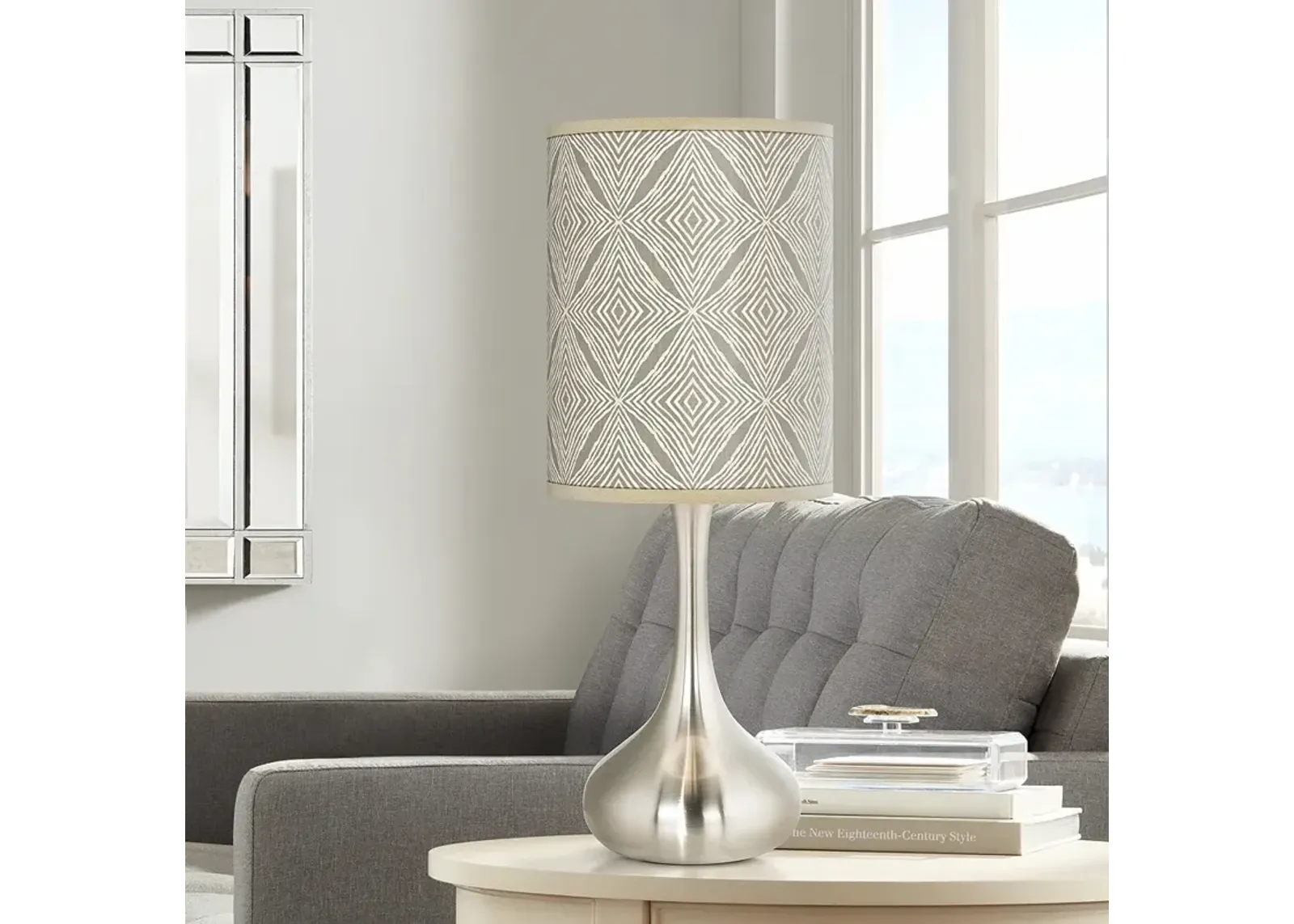 Moroccan Diamonds Giclee Modern Droplet Table Lamp