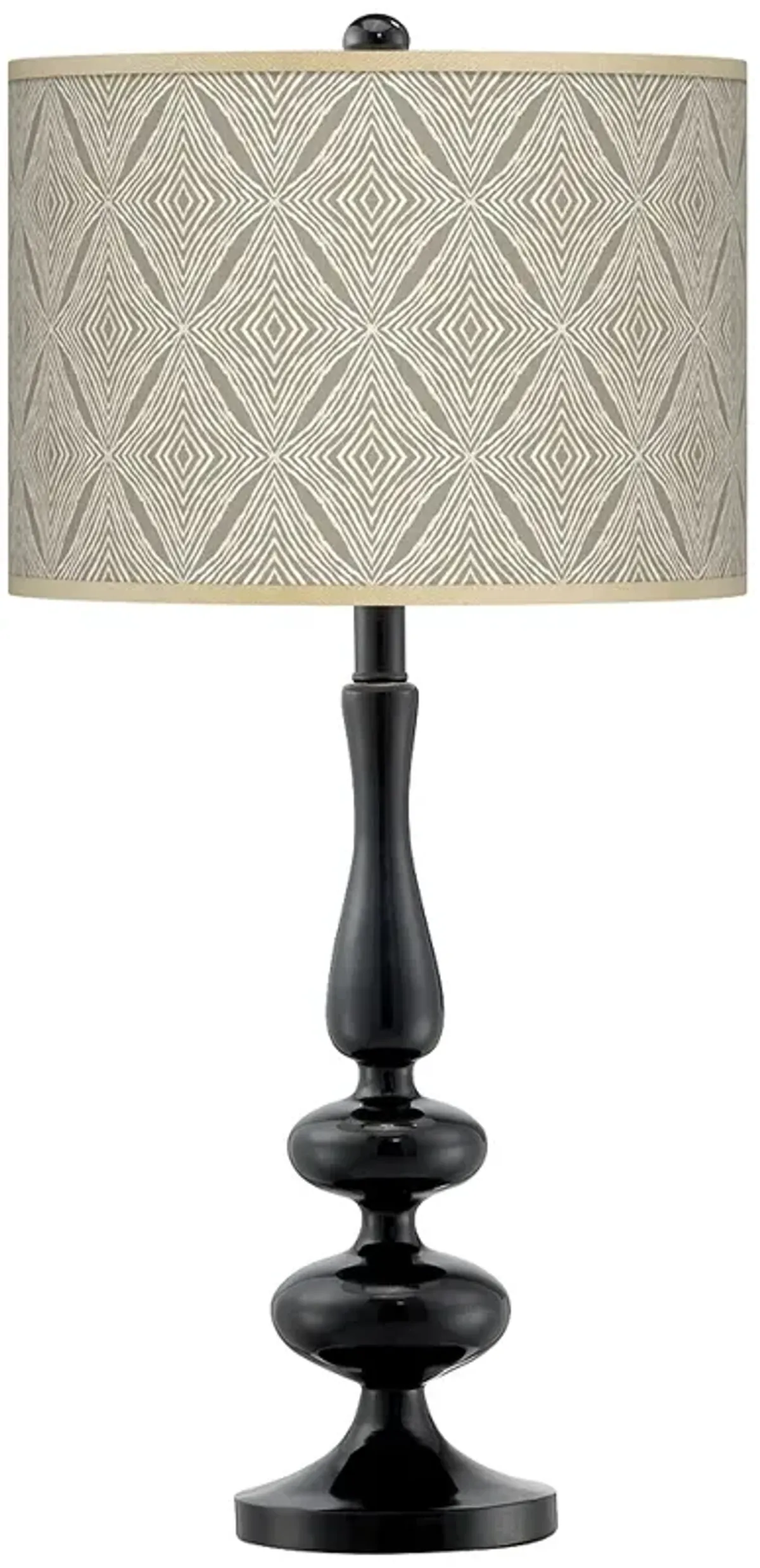 Moroccan Diamonds Giclee Paley Black Table Lamp