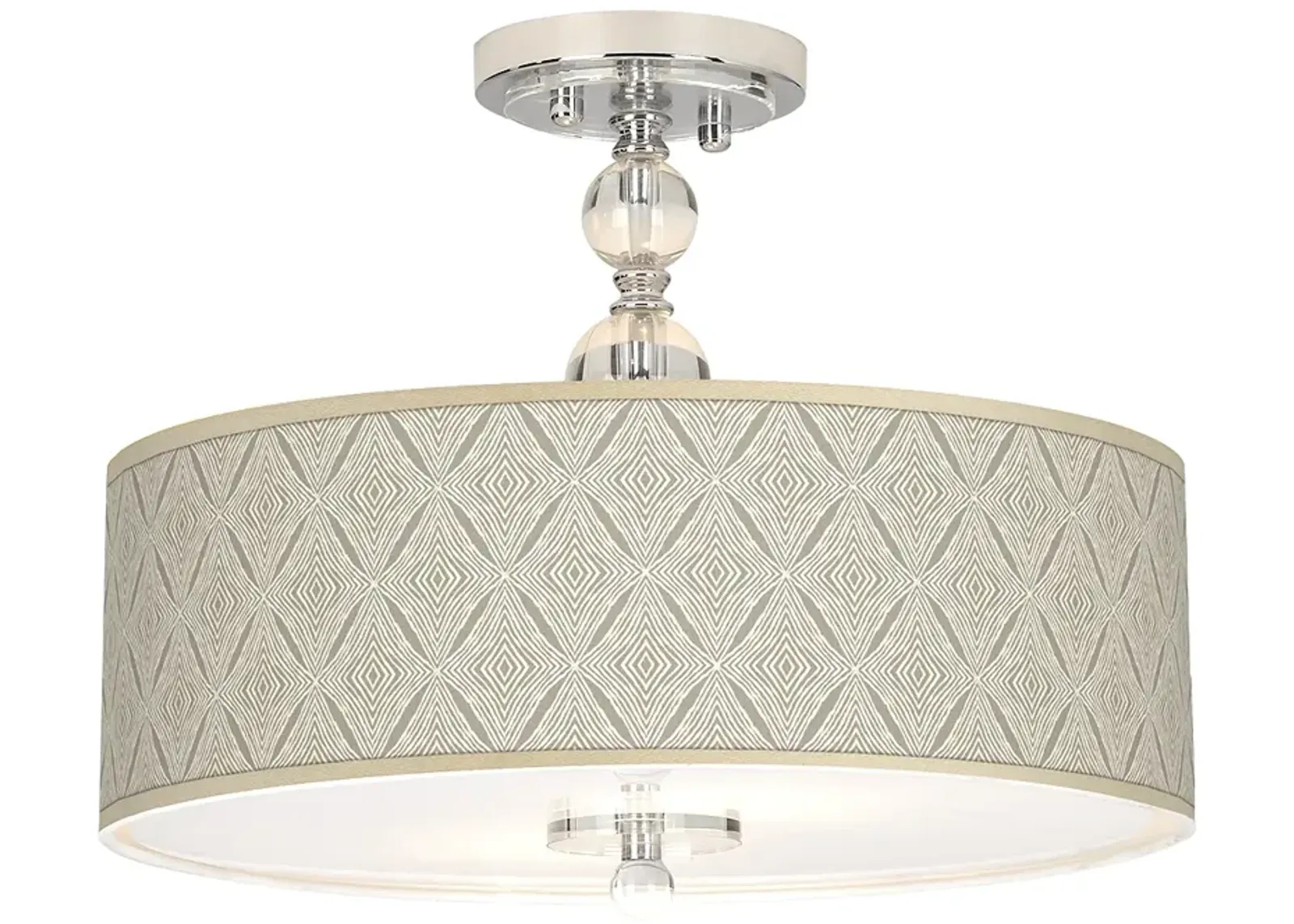 Moroccan Diamonds Giclee 16" Wide Semi-Flush Ceiling Light