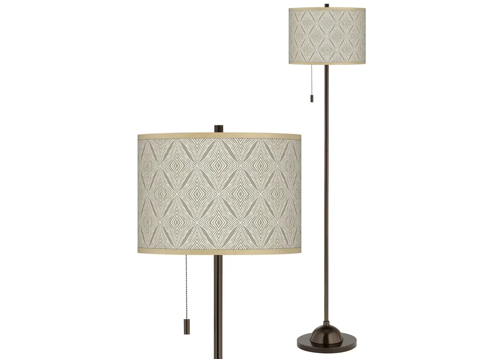 Moroccan Diamonds Giclee Glow Bronze Club Floor Lamp