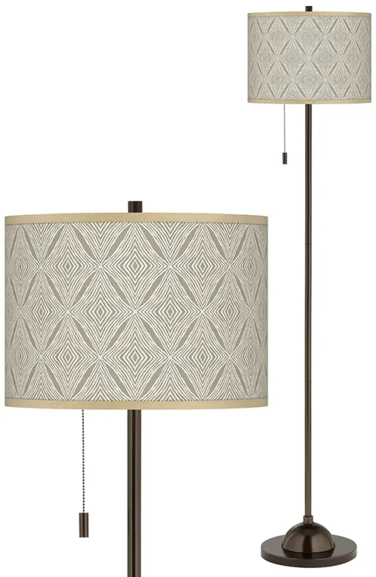 Moroccan Diamonds Giclee Glow Bronze Club Floor Lamp