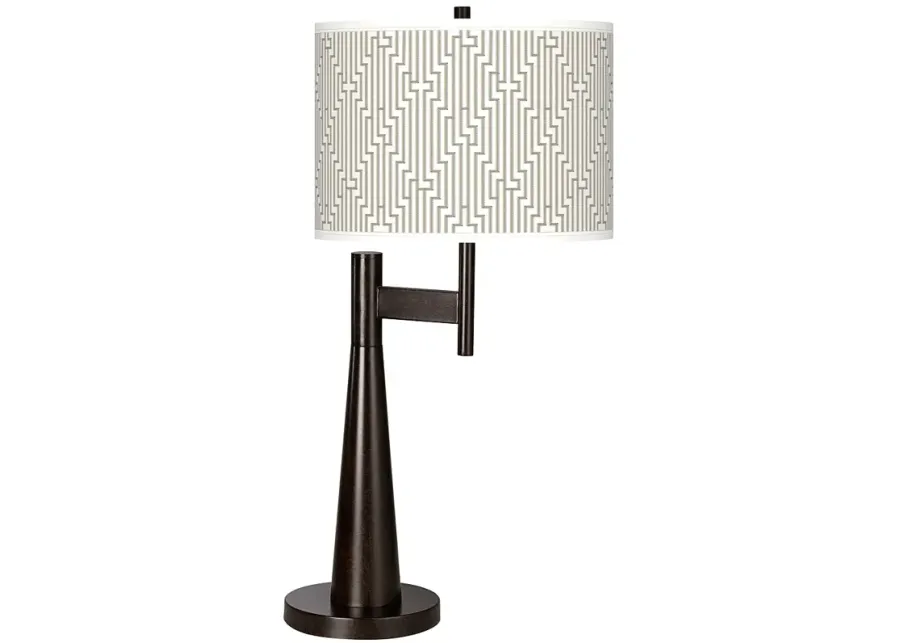 Giclee Glow Novo 30 3/4" Diamond Maze Shade Bronze Table Lamp