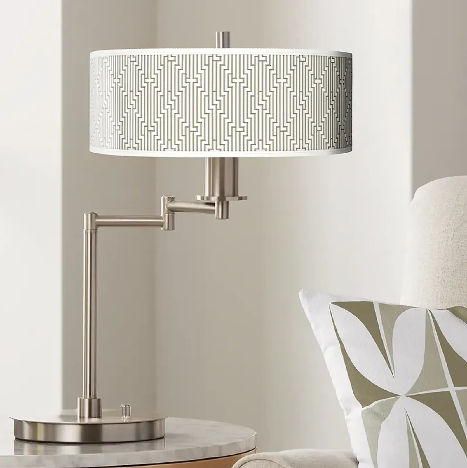 Diamond Maze Giclee Modern Adjustable Swing Arm LED Desk Lamp