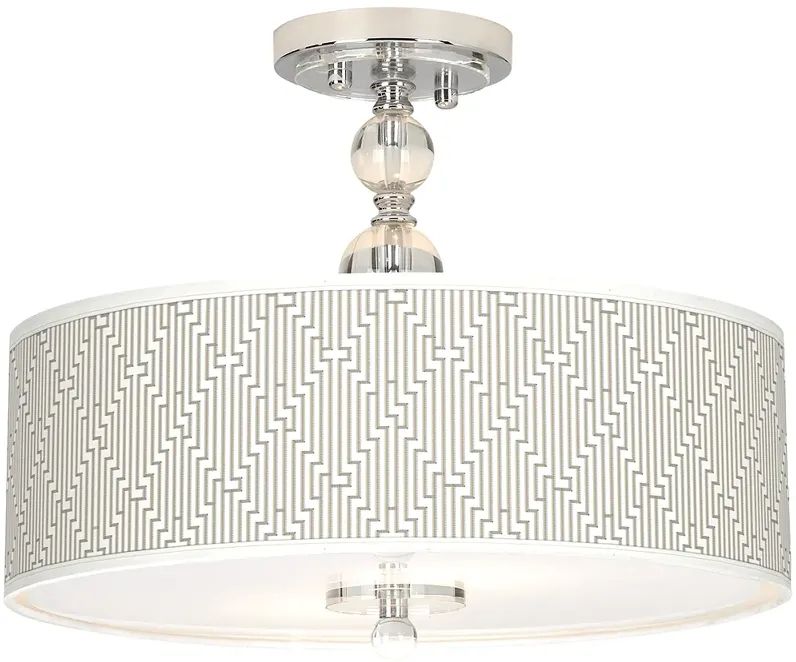 Diamond Maze Giclee 16" Wide Semi-Flush Ceiling Light