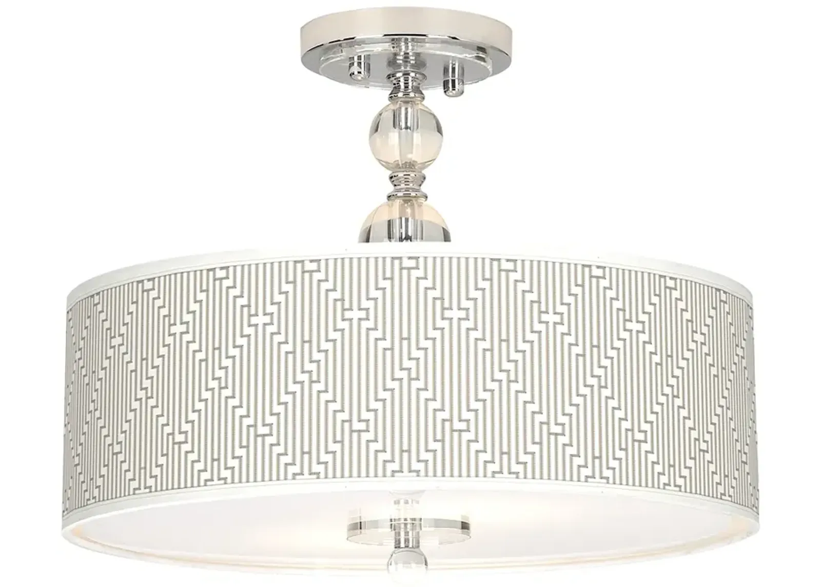 Diamond Maze Giclee 16" Wide Semi-Flush Ceiling Light