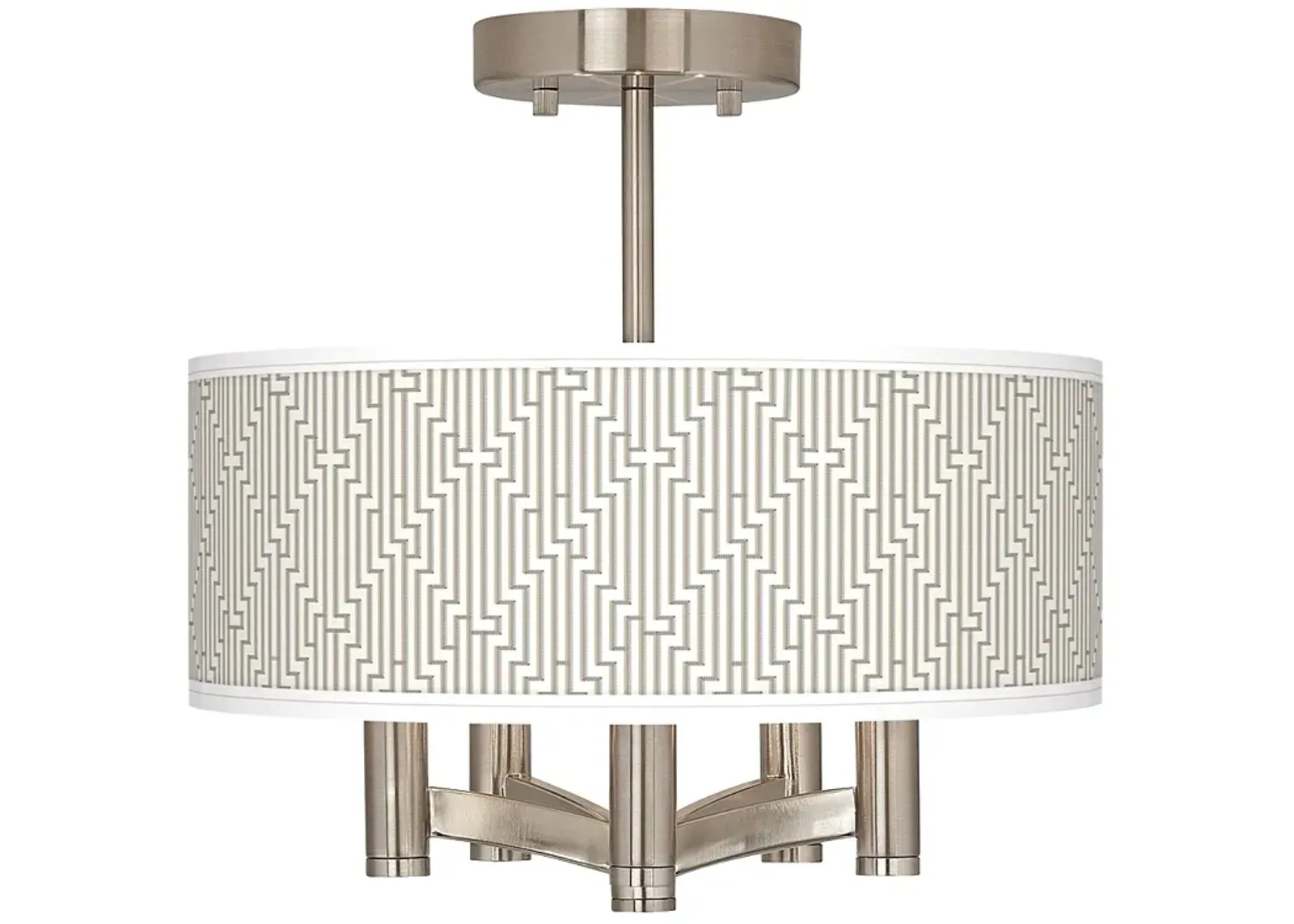 Diamond Maze Ava 5-Light Nickel Ceiling Light