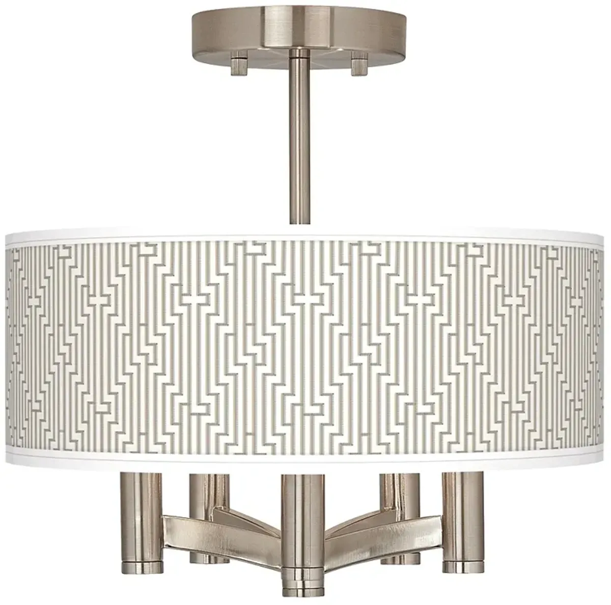 Diamond Maze Ava 5-Light Nickel Ceiling Light