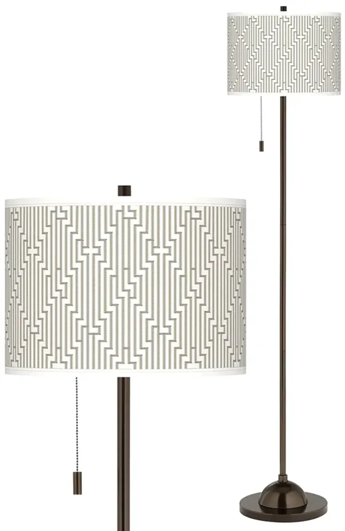 Diamond Maze Giclee Glow Bronze Club Floor Lamp