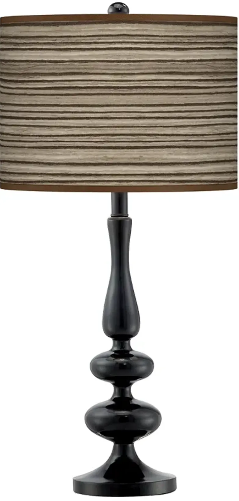 Cedar Zebrawood Giclee Paley Black Table Lamp