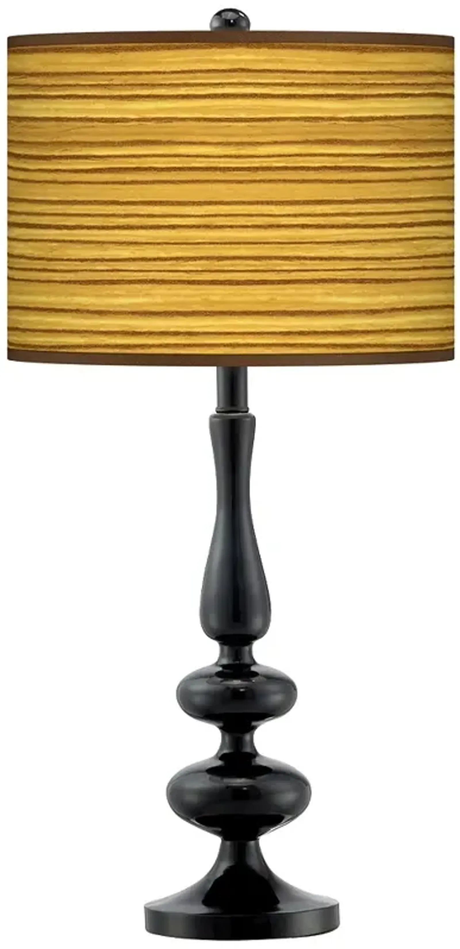 Giclee Gallery Paley 29" High Tawny Zebrawood Shade Black Table Lamp