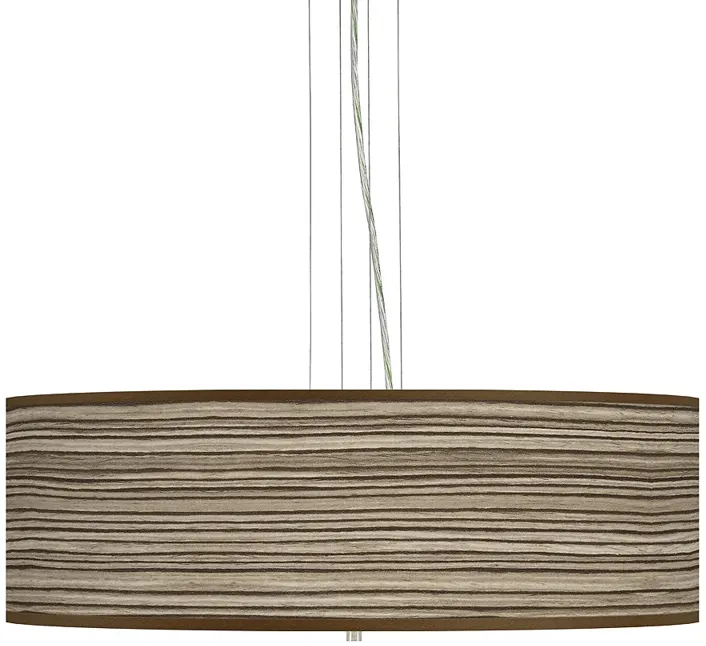 Cedar Zebrawood Giclee 24" Wide 4-Light Pendant Chandelier