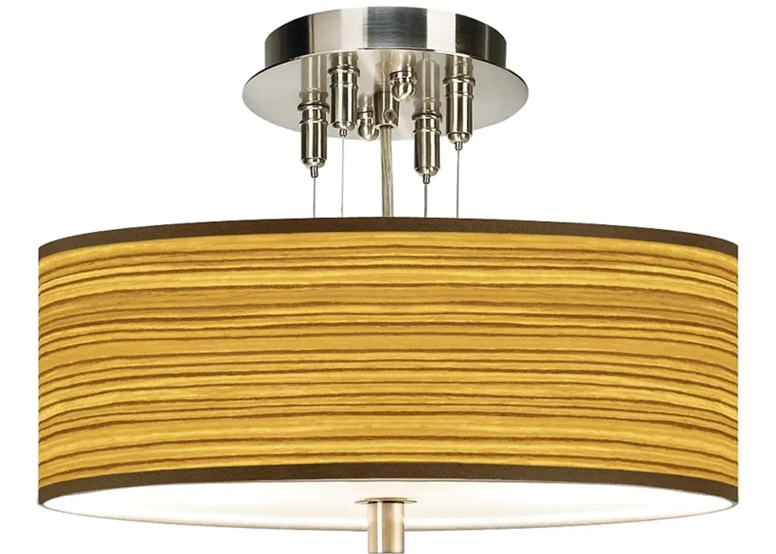 Tawny Zebrawood Giclee 14" Wide Ceiling Light