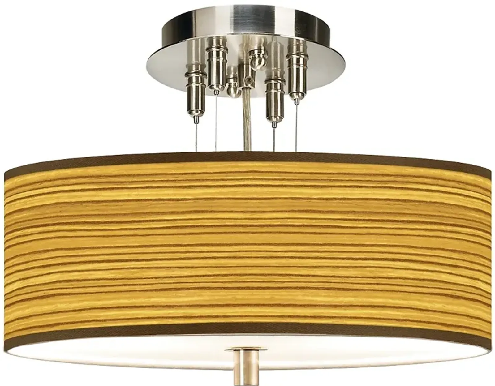 Tawny Zebrawood Giclee 14" Wide Ceiling Light