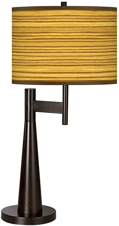 Giclee Glow Novo 30 3/4" Tawny Zebrawood Shade Bronze Table Lamp