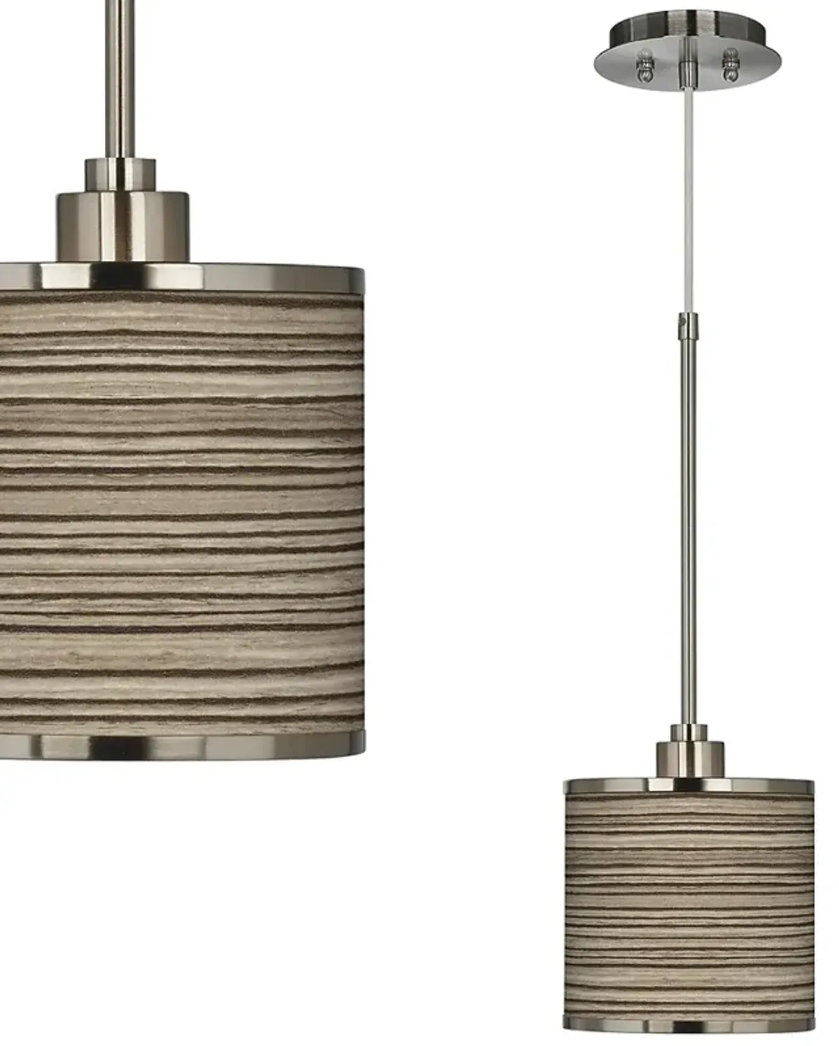 Cedar Zebrawood Giclee Glow Mini Pendant Light