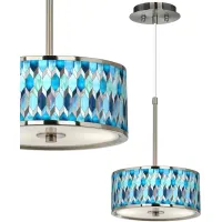 Blue Tiffany-Style Giclee Glow 10 1/4" Wide Pendant Light