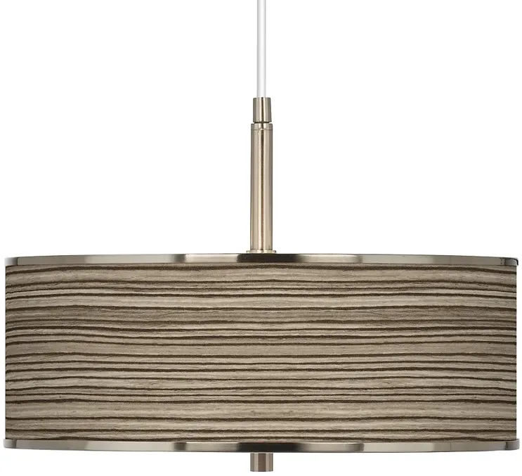 Cedar Zebrawood Giclee Glow 16" Wide Pendant Light