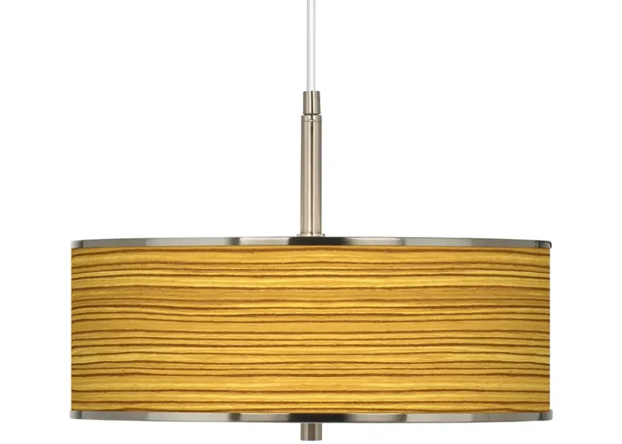 Tawny Zebrawood Giclee Glow 16" Wide Pendant Light