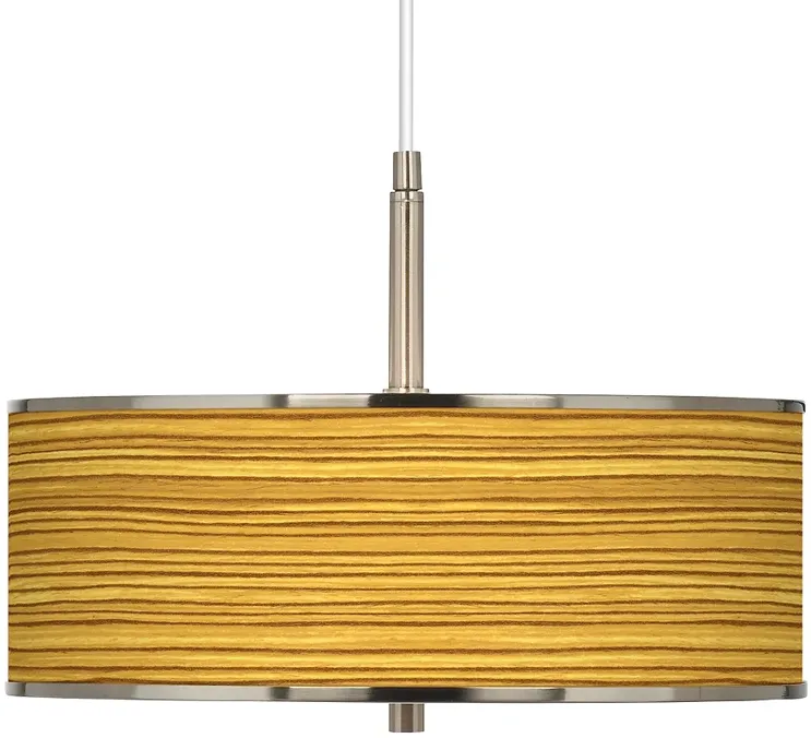 Tawny Zebrawood Giclee Glow 16" Wide Pendant Light