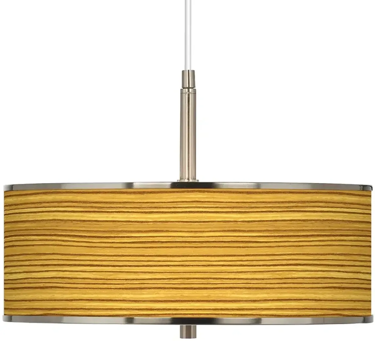 Tawny Zebrawood Giclee Glow 16" Wide Pendant Light