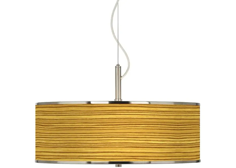 Tawny Zebrawood Giclee Glow 20" Wide Pendant Light