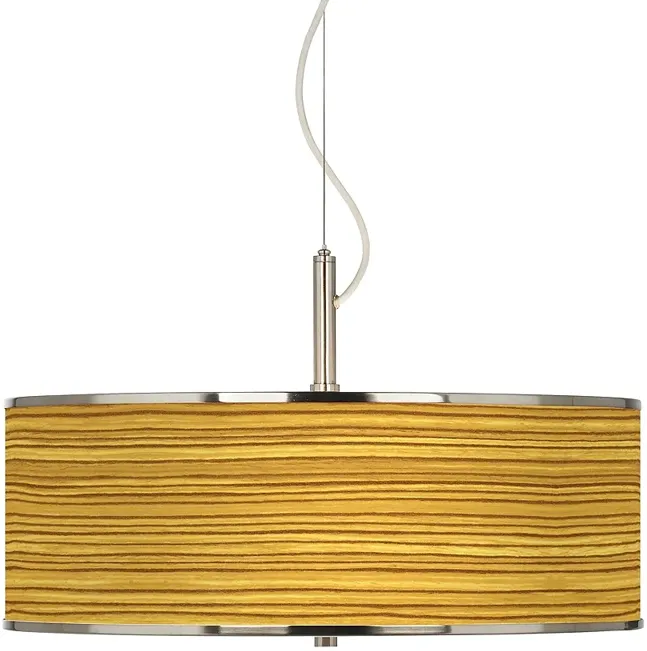 Tawny Zebrawood Giclee Glow 20" Wide Pendant Light