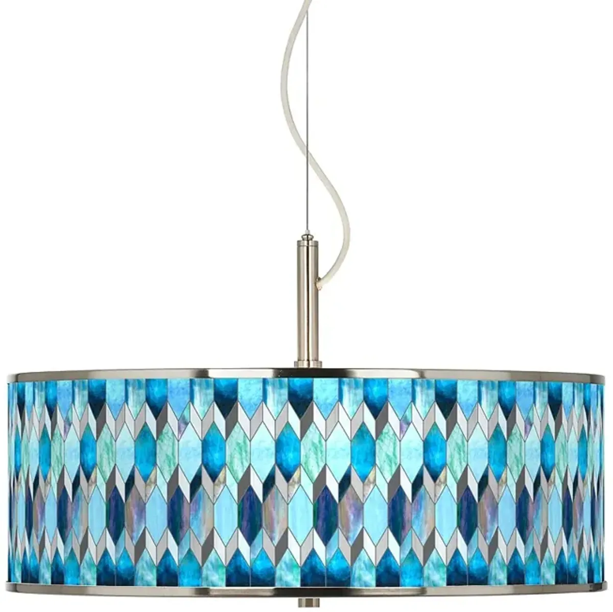 Blue Tiffany-Style Giclee Glow 20" Wide Pendant Light