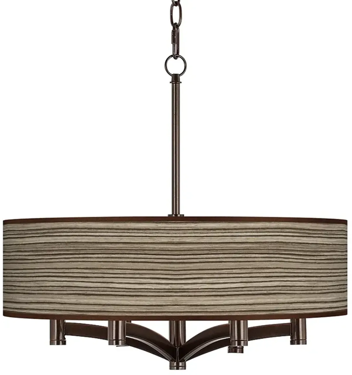 Cedar Zebrawood Ava 6-Light Bronze Pendant Chandelier