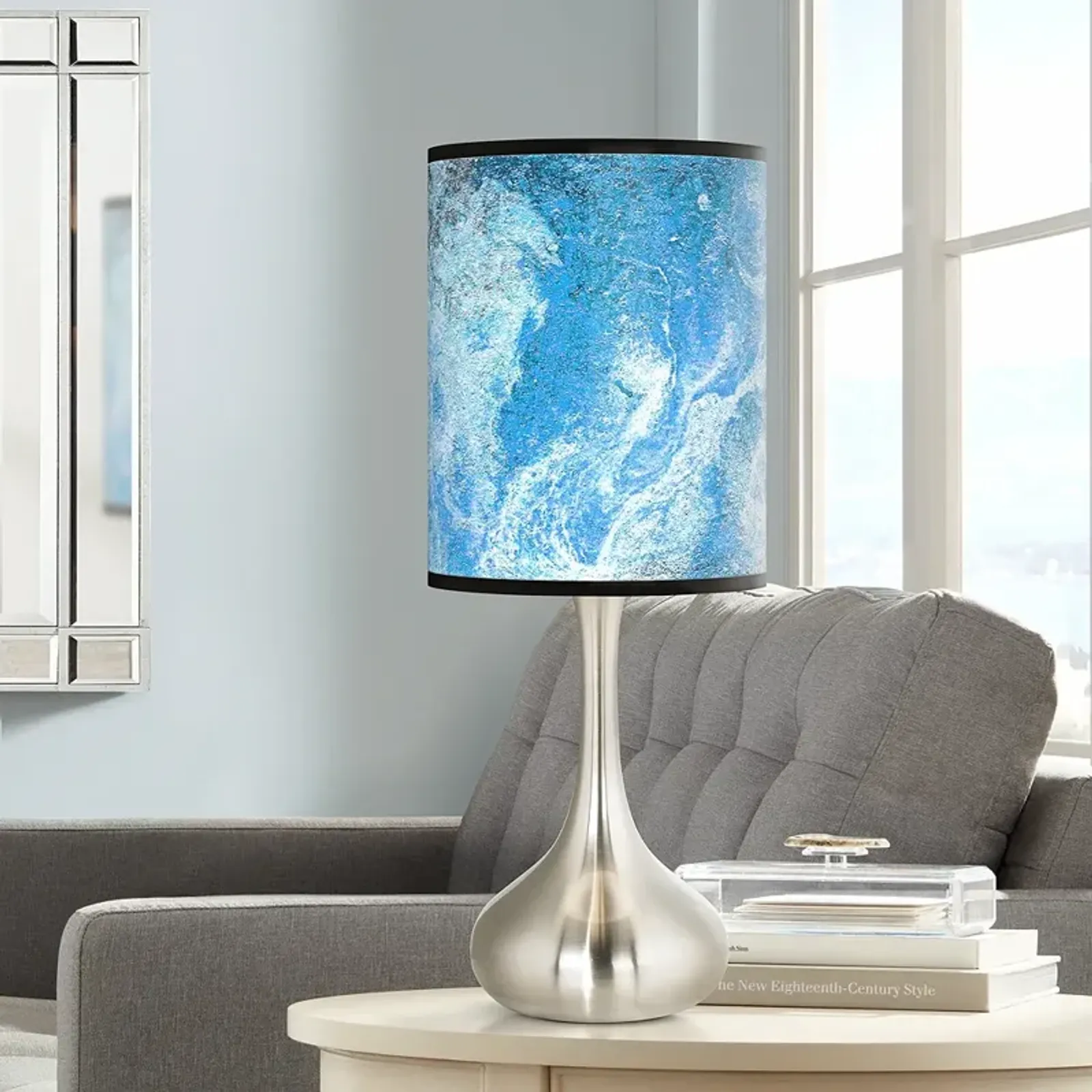 Giclee Glow Droplet 23 1/2" High Ultrablue Shade Modern Table Lamp