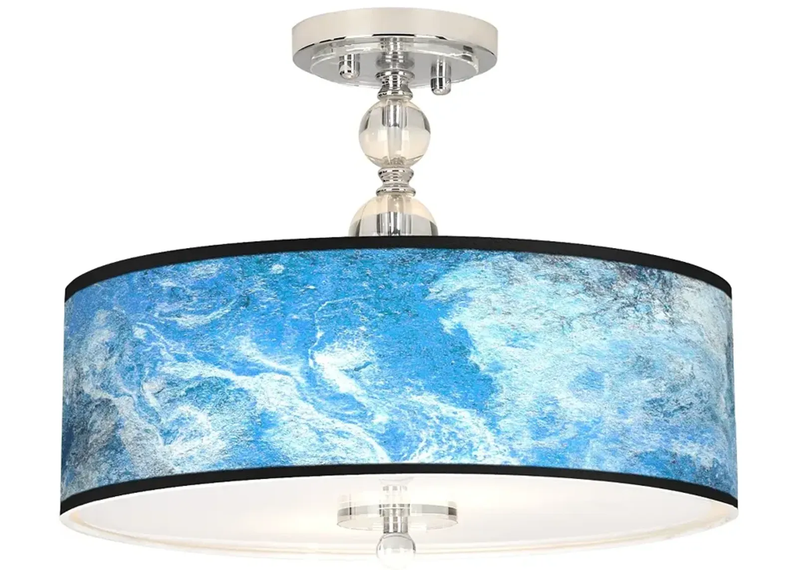 Ultrablue Giclee 16" Wide Semi-Flush Ceiling Light