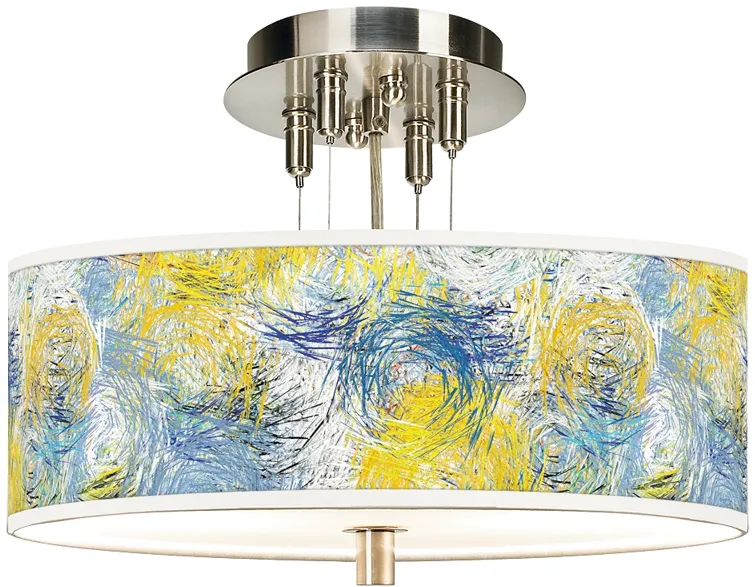 Starry Dawn Giclee 14" Wide Ceiling Light