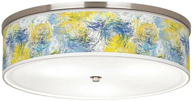 Starry Dawn Giclee Nickel 20 1/4" Wide Ceiling Light