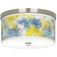 Starry Dawn Giclee Nickel 10 1/4" Wide Ceiling Light
