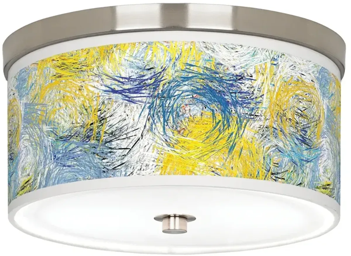 Starry Dawn Giclee Nickel 10 1/4" Wide Ceiling Light