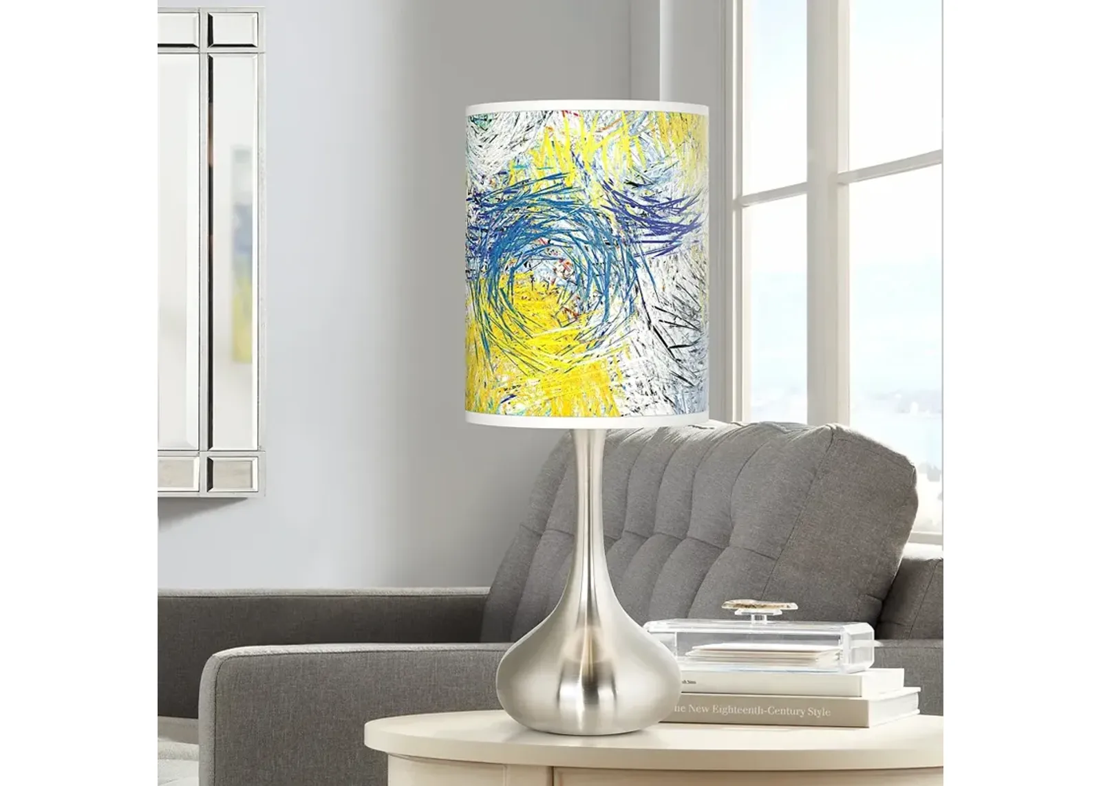 Giclee Glow Droplet 23 1/2" Starry Dawn Shade Modern Table Lamp