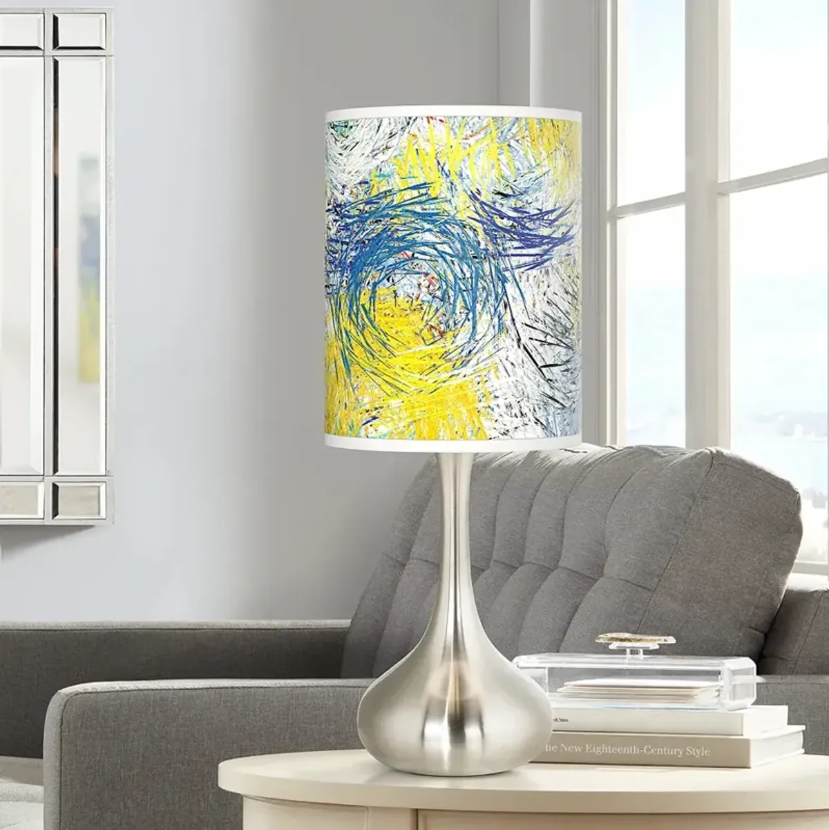 Giclee Glow Droplet 23 1/2" Starry Dawn Shade Modern Table Lamp