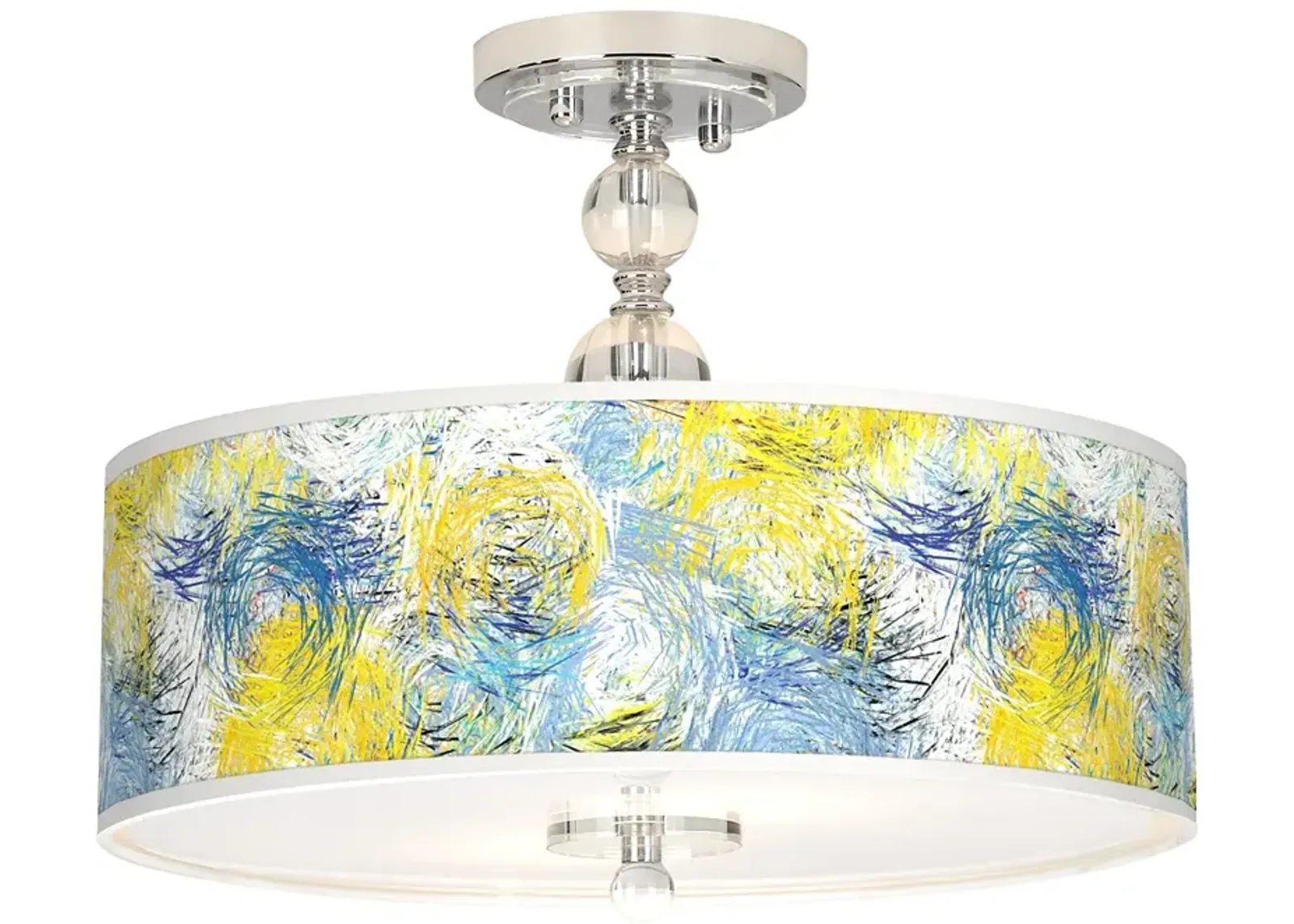 Giclee Gallery Starry Dawn Shade 16" Wide Semi-Flush Ceiling Light