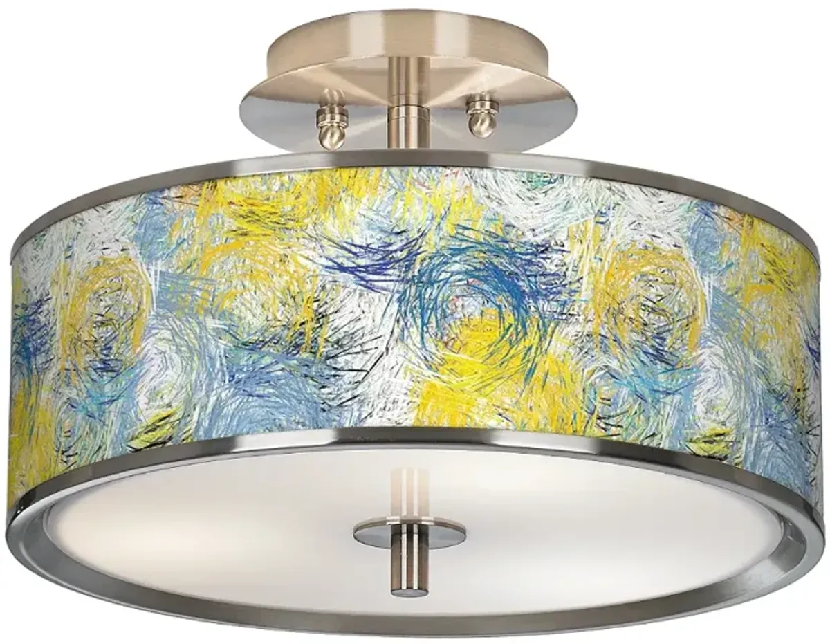 Starry Dawn Giclee Glow 14" Wide Ceiling Light