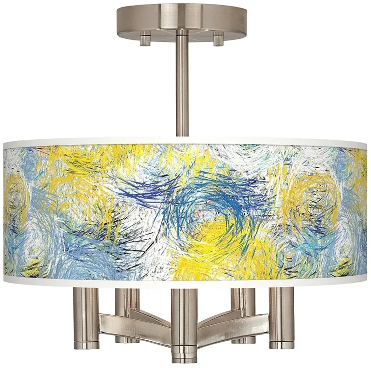 Starry Dawn Ava 5-Light Nickel Ceiling Light