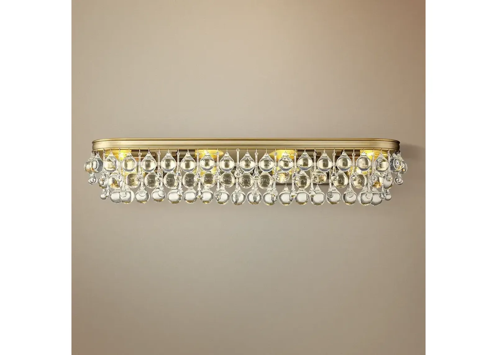 Crystorama Calypso 33" Wide Vibrant Gold Bath Light