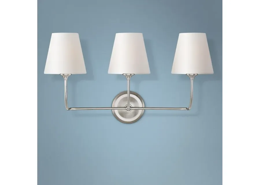 Crystorama Sylvan 23 1/4"W Brushed Nickel 3-Light Bath Light