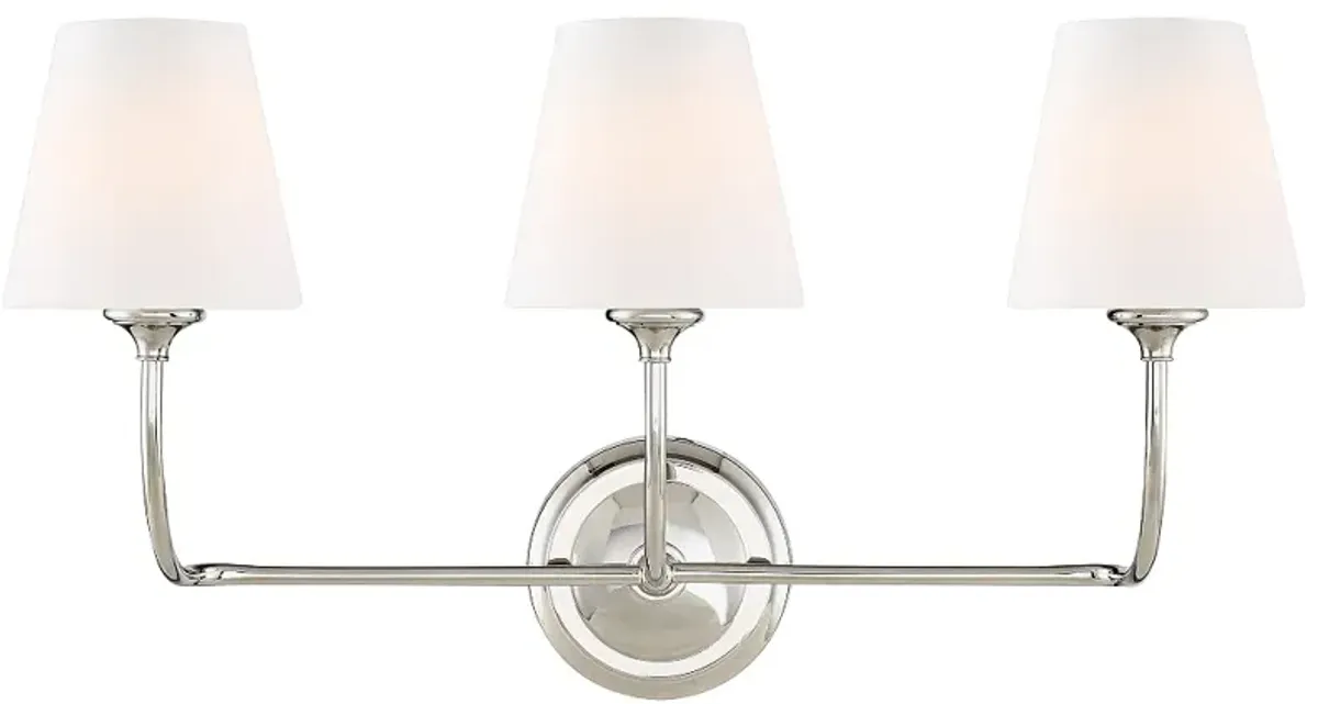 Sylvan 23 1/4" Wide Opal Shades and Polished Chrome 3-Light Bath Light