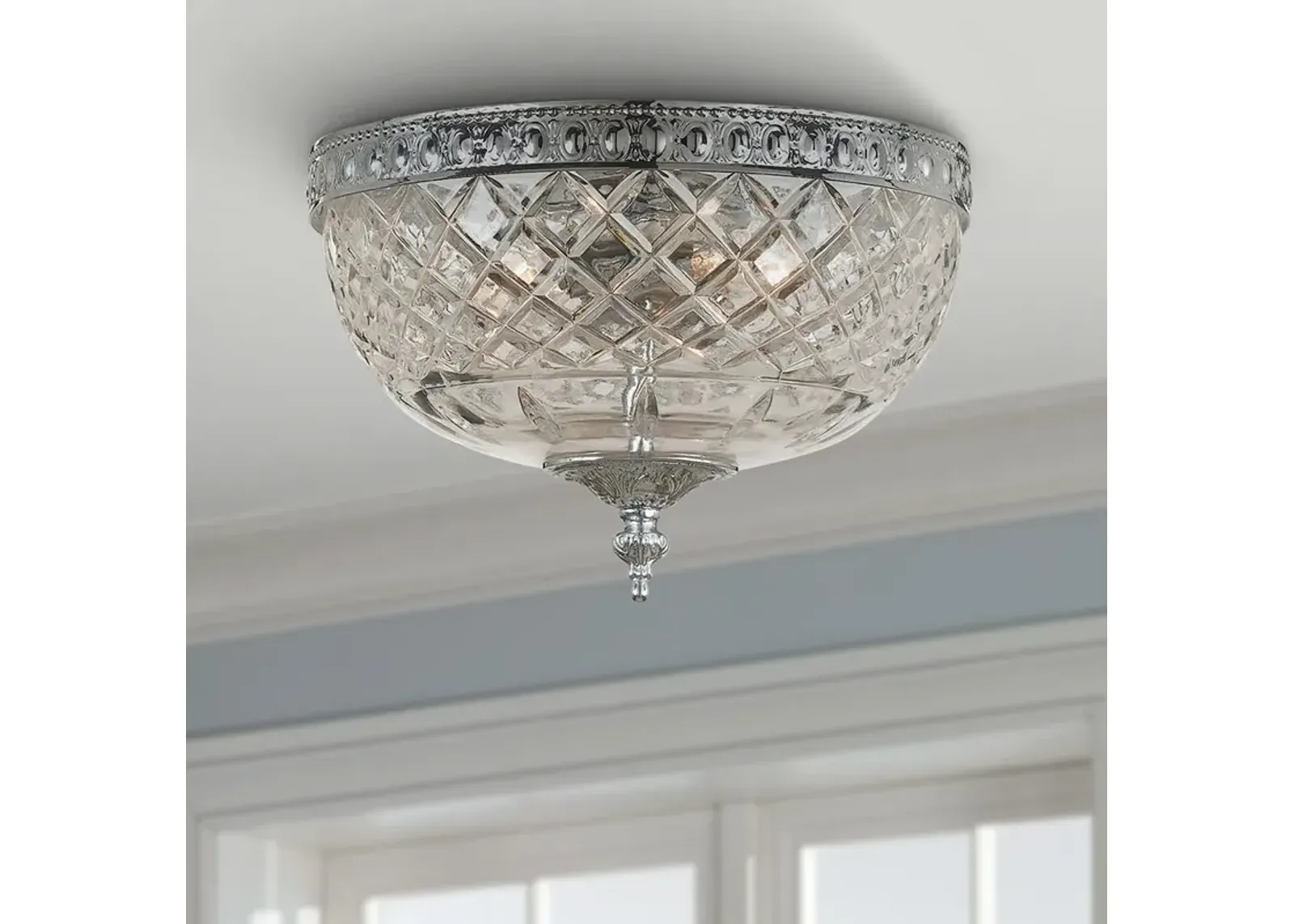 Crystorama 8" Wide Polished Chrome Ceiling Light