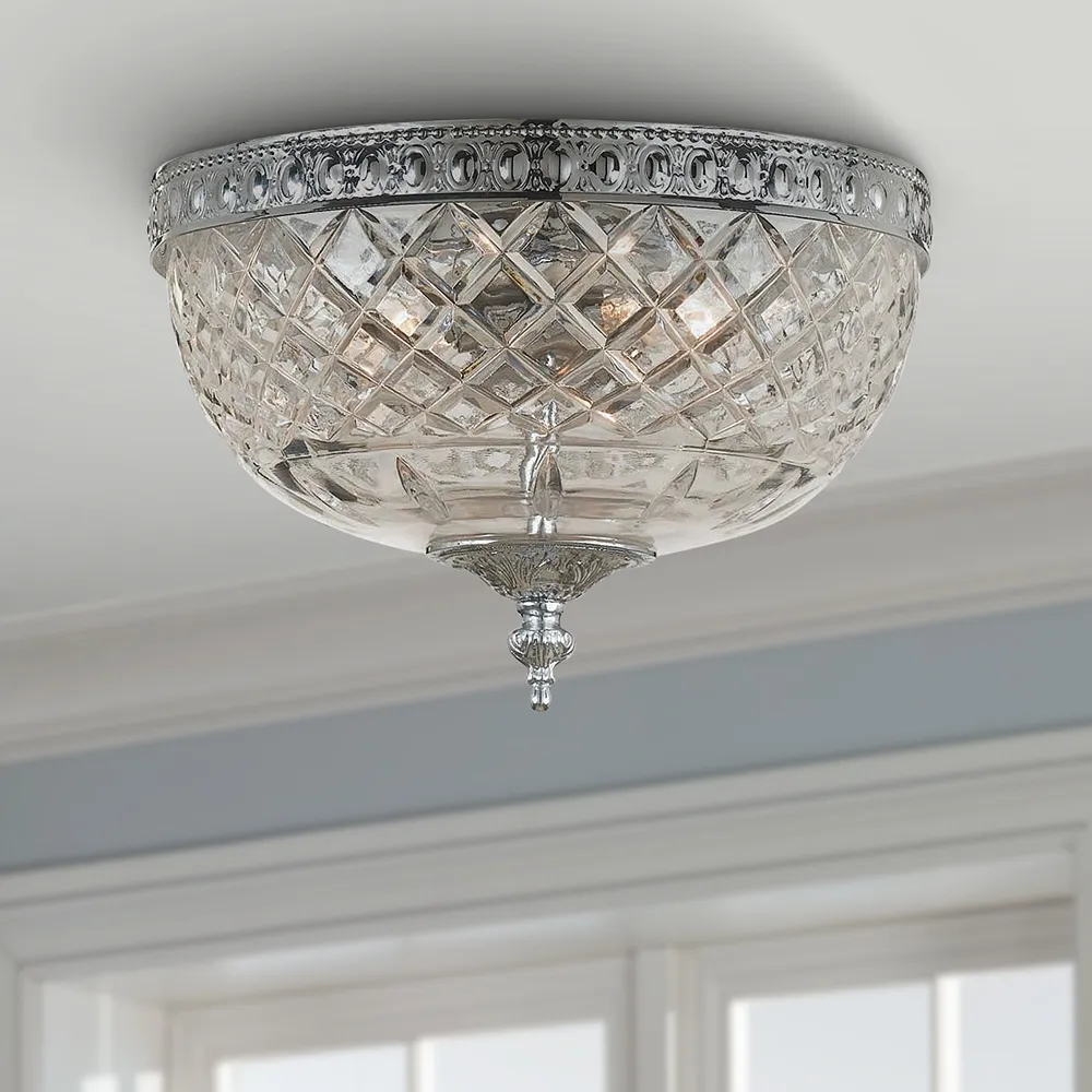 Crystorama 8" Wide Polished Chrome Ceiling Light